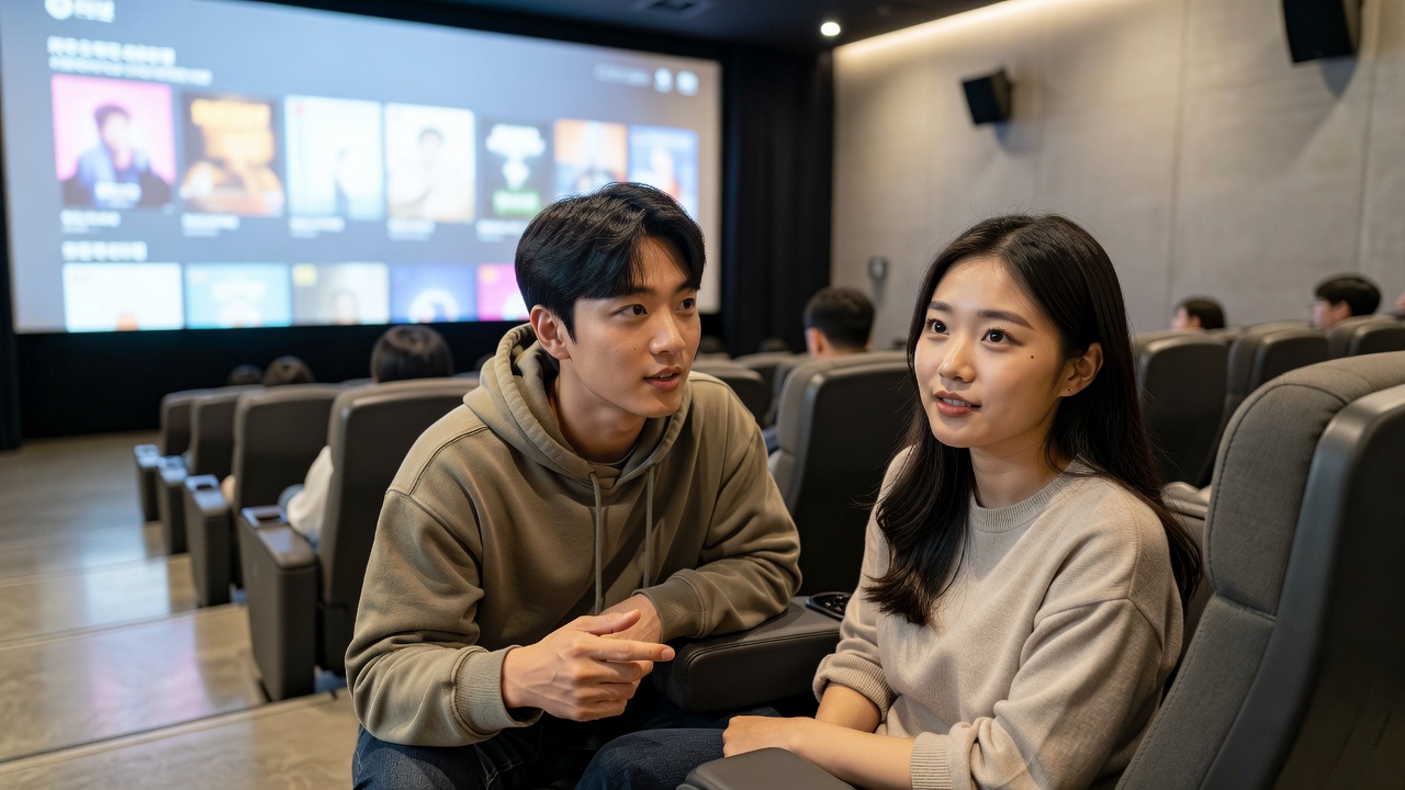 이번 주 영화 추천 선정 기준을 보여주는 서울 데이트 영화관 장면