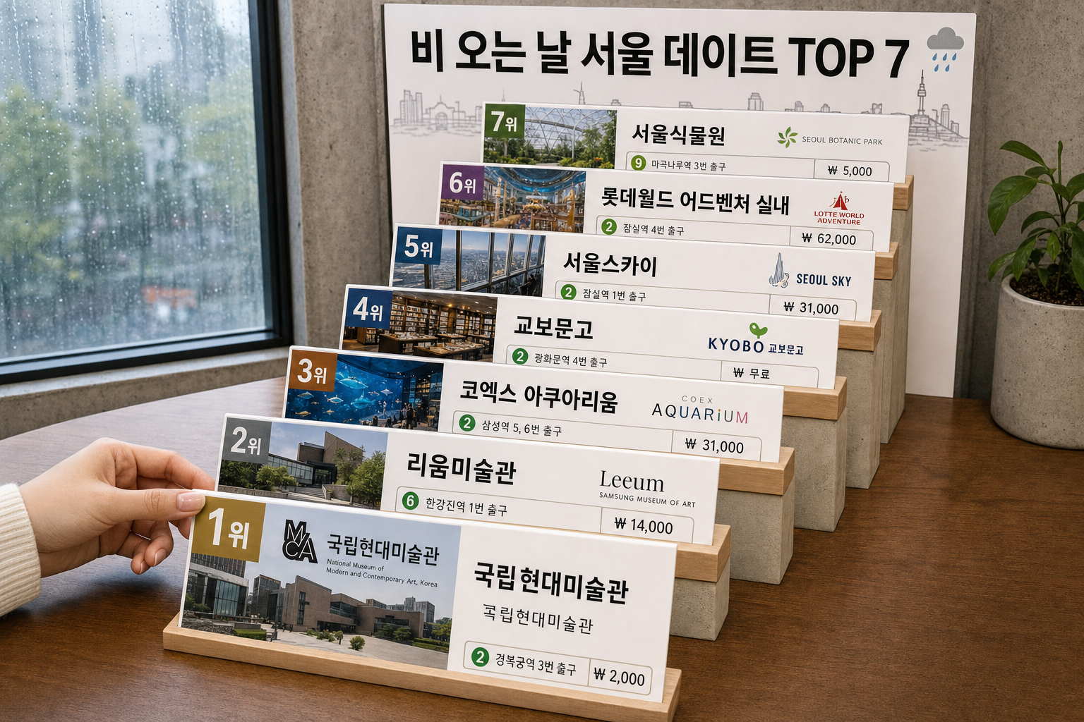 비 오는 날 서울 데이트를 위한 실내 장소 TOP 7